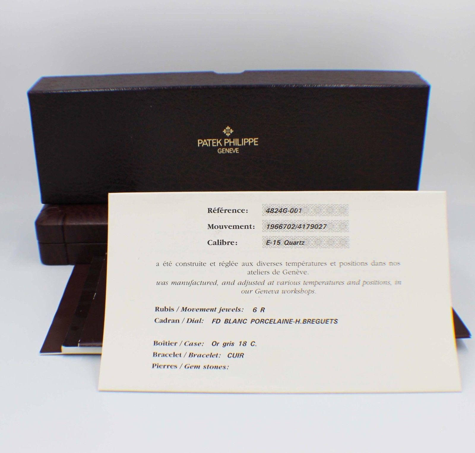 Women's Patek Philippe Ladies Gondolo 4824G 18K White Gold Box Papers For Sale