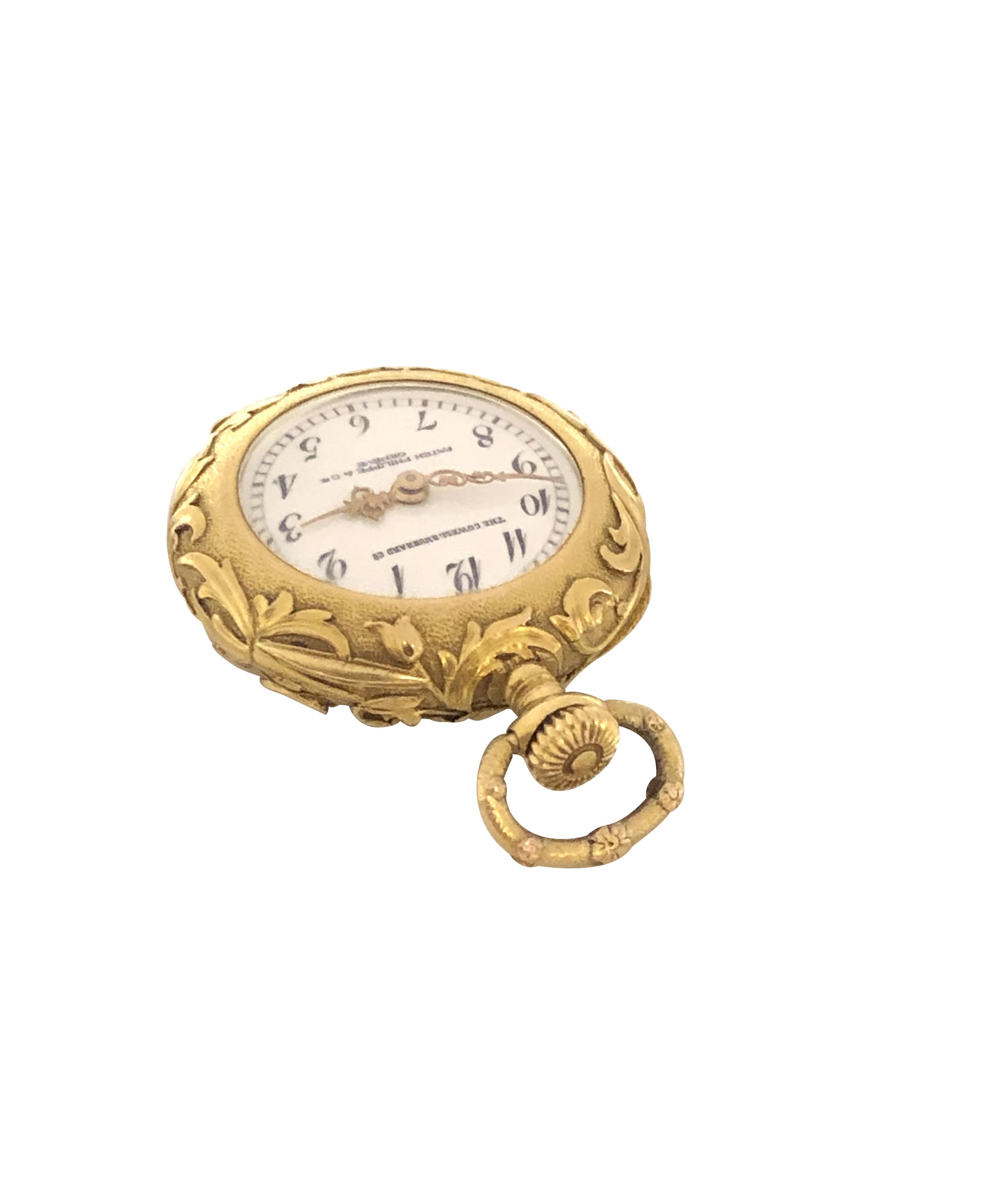ladies gold pendant watch