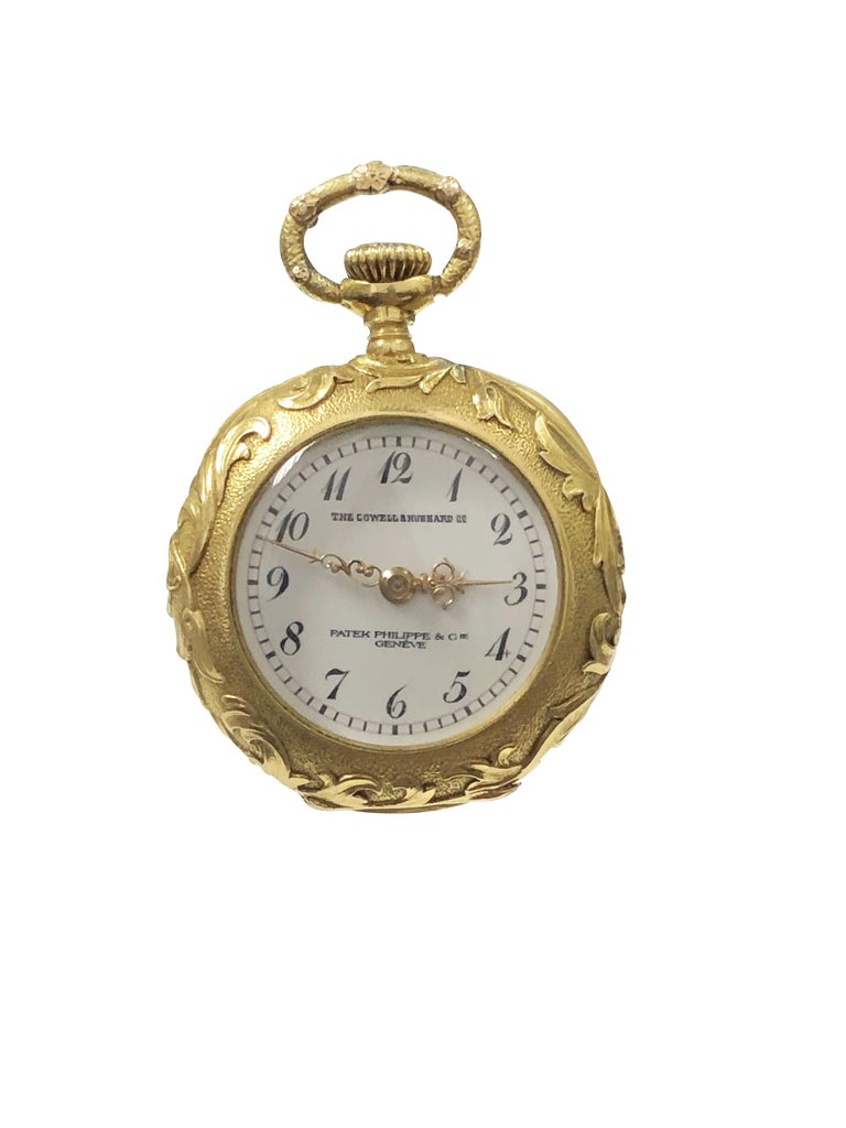 Patek Philippe Ladies Heavily Chased Art Nouveau Gold Pendant Watch