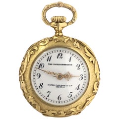 Antique Patek Philippe Ladies Heavily Chased Art Nouveau Gold Pendant Watch