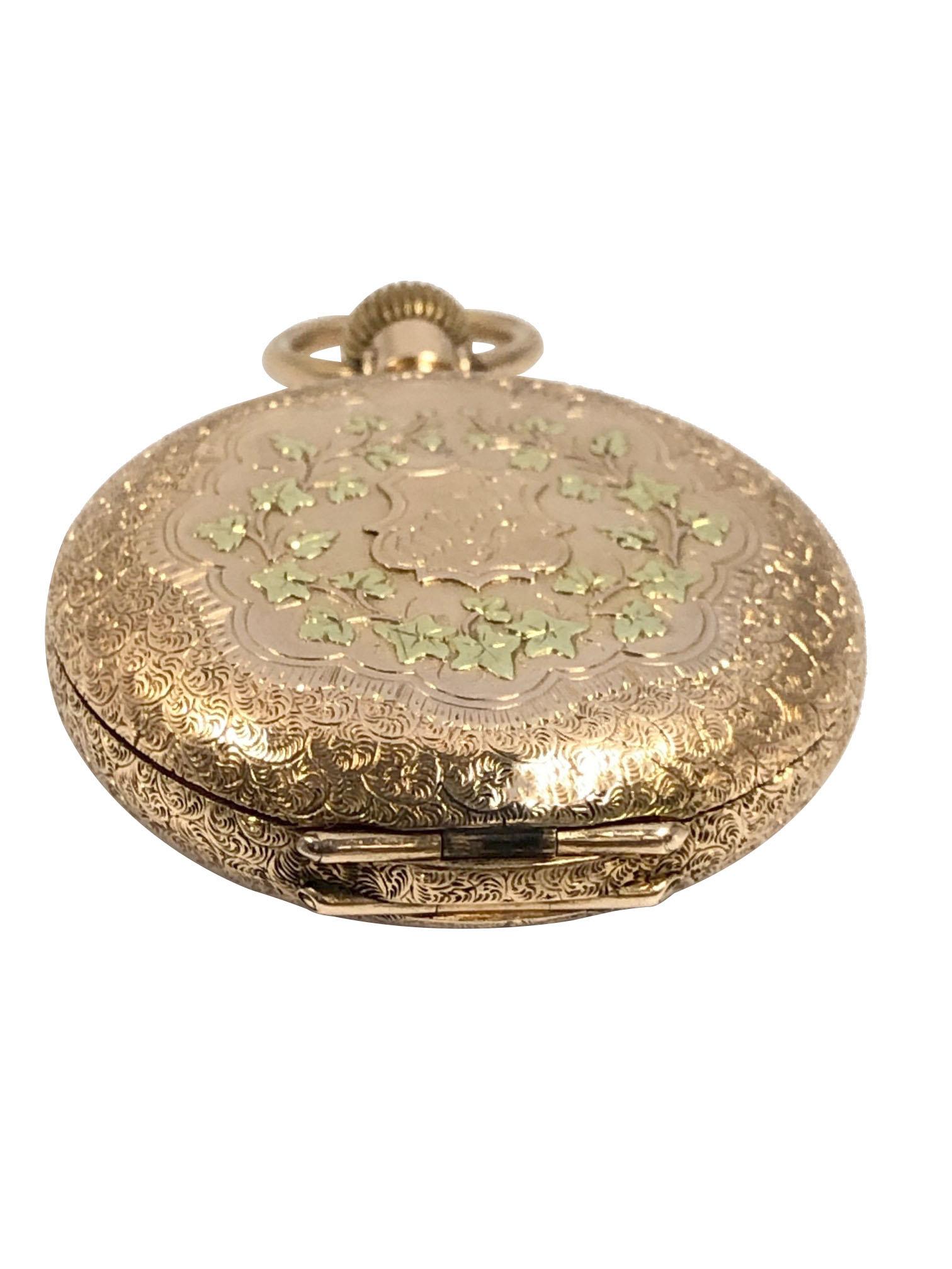 Patek Philippe Ladies Multi Color Gold Pocket Watch For Sale 10
