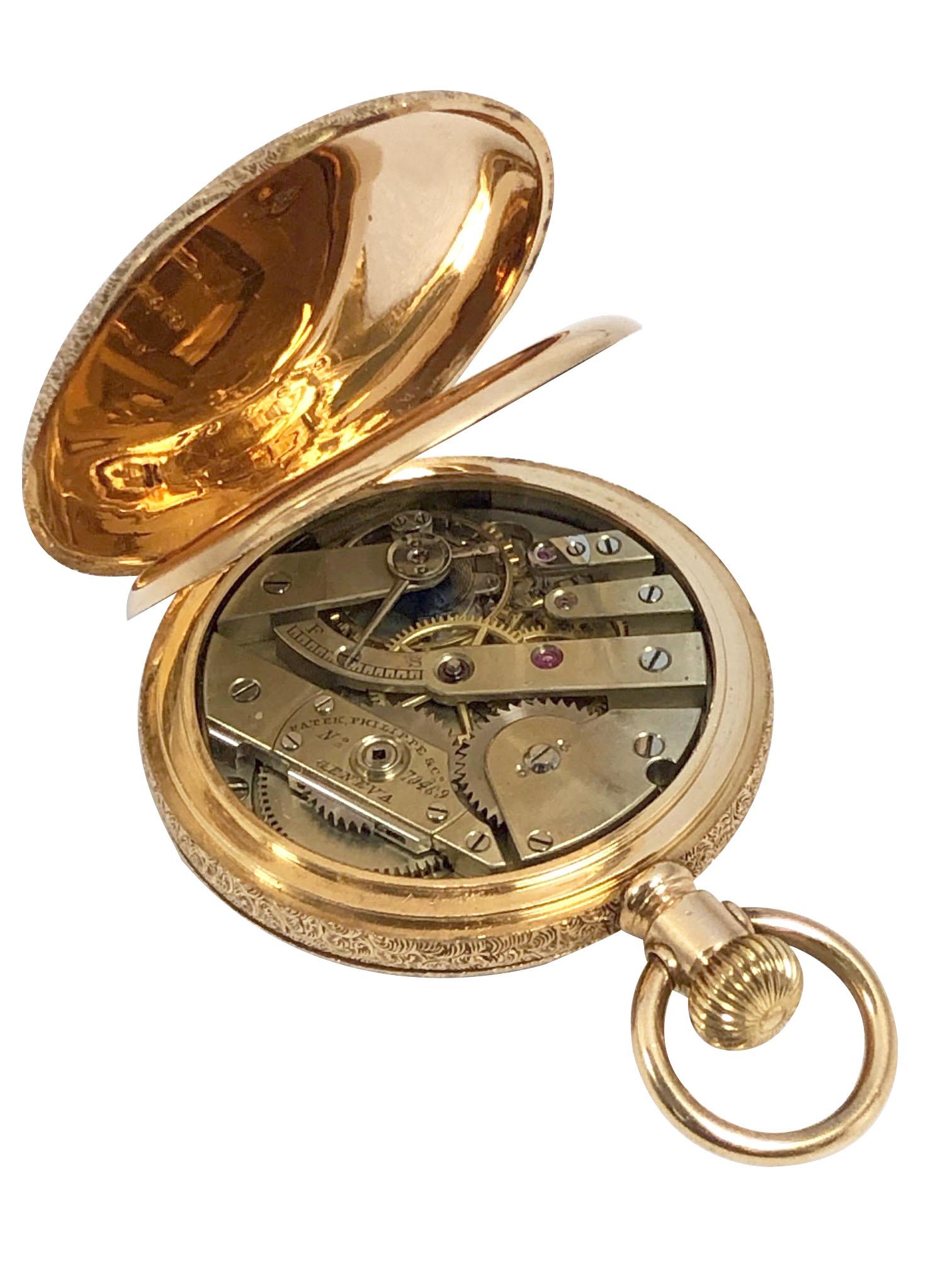 Patek Philippe Ladies Multi Color Gold Pocket Watch For Sale 4