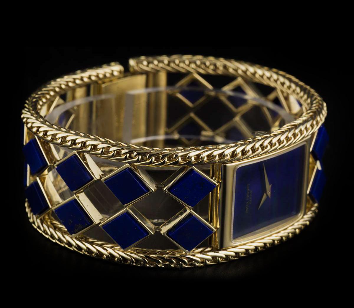 Women's Patek Philippe Ladies Yellow Gold Lapis Lazuli Manual Wristwatch Ref 4241