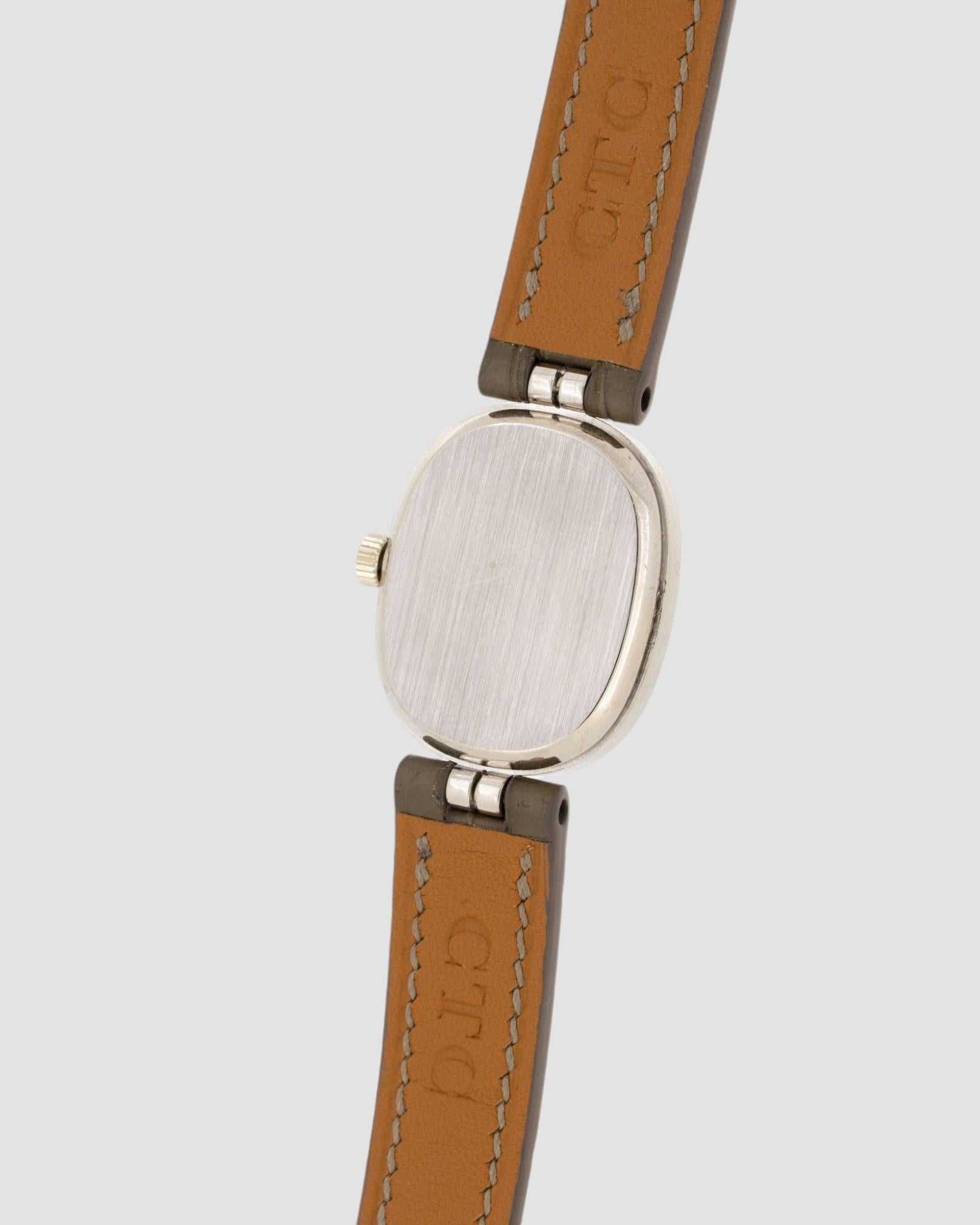 Patek Philippe Lady Ellipse 4464 Tiffany Doppelstempel 18k WG 1980er Jahre im Angebot 7