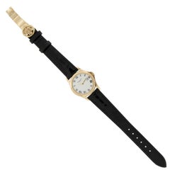 Patek Philippe Lady's 18 Karat Yellow Gold Calatrava Quartz Wristwatch Ref 4906J