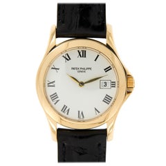 Retro Patek Philippe Lady's 18 Karat Yellow Gold Calatrava Quartz Wristwatch Ref 4906J