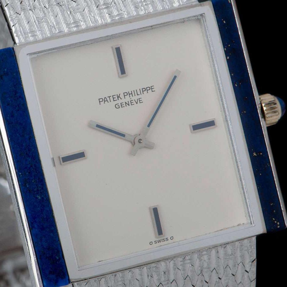 Patek Philippe Lapis Lazuli Set Gondolo Silver Dial B&P 3578G-001 In Excellent Condition In London, GB