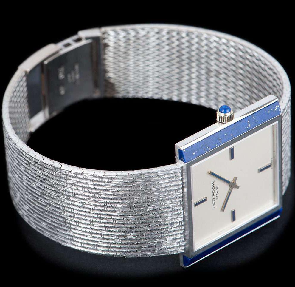 Men's Patek Philippe Lapis Lazuli Set Gondolo Silver Dial B&P 3578G-001