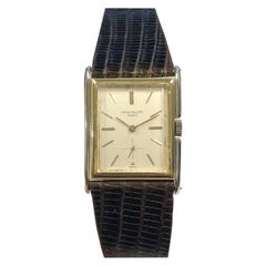 Antique Patek Philippe Large White and Yellow Gold Stepped Case 1920s Wristwatch