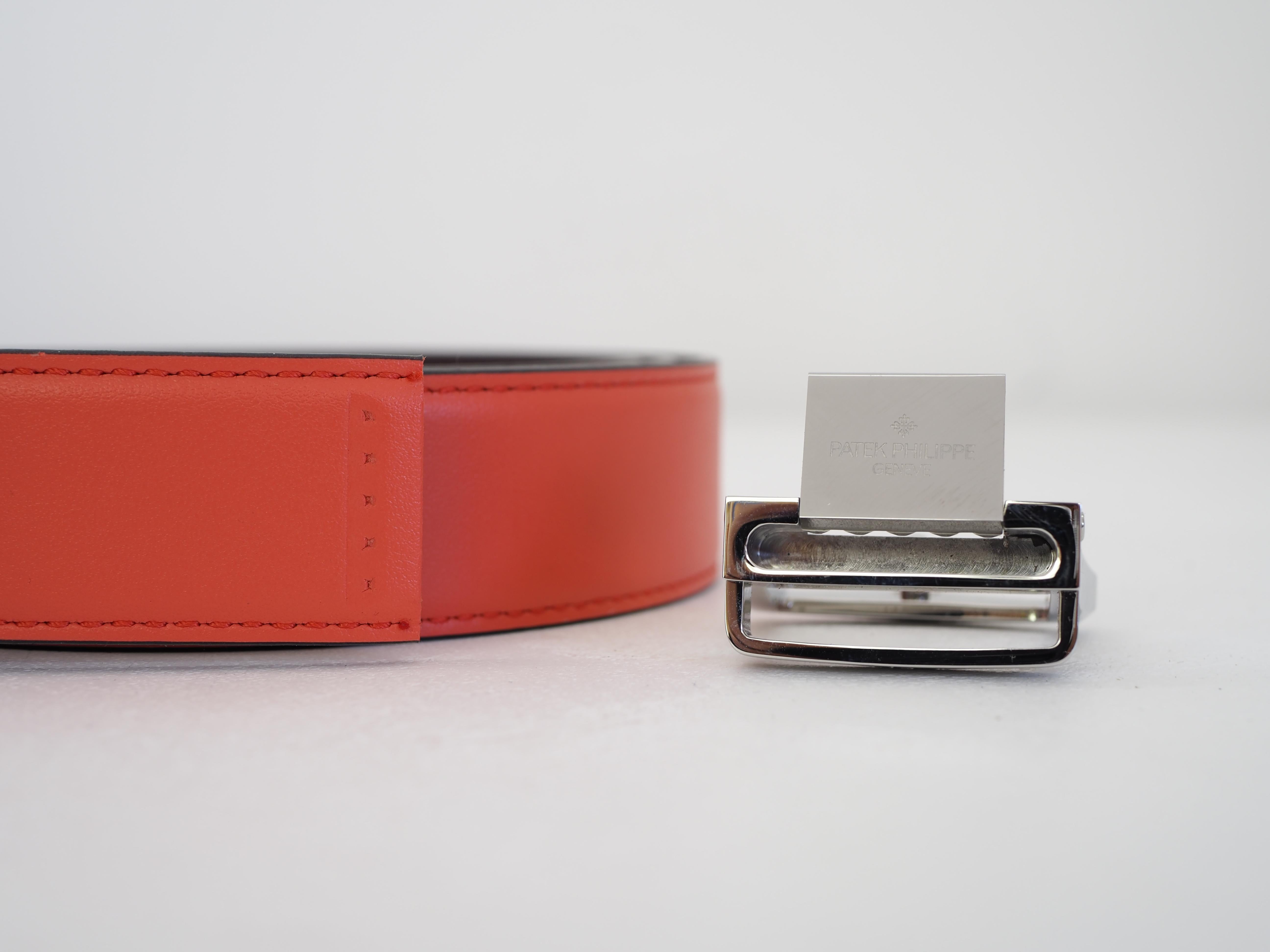 Patek Philippe leather belt In Excellent Condition For Sale In Capri, IT