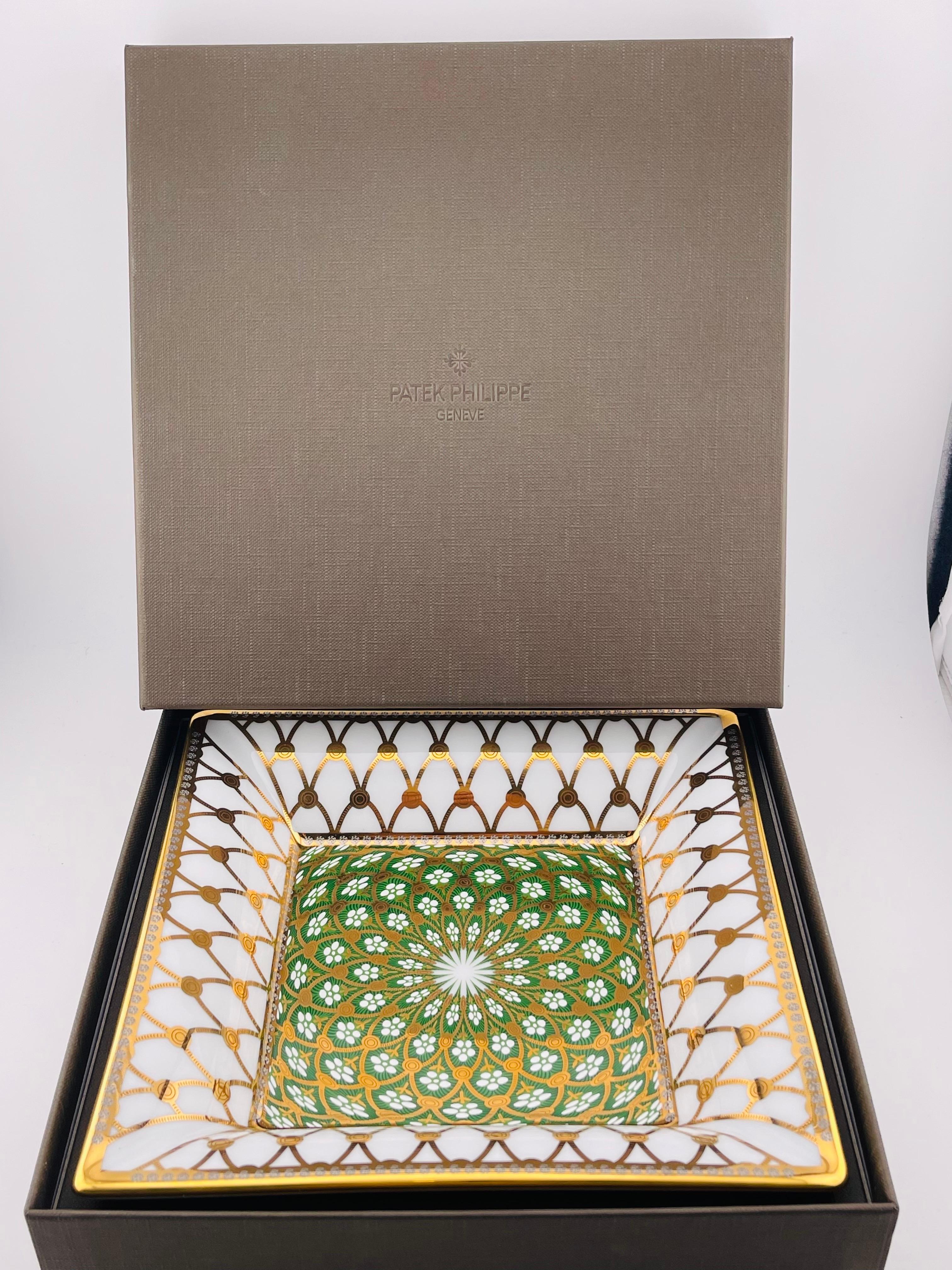 PATEK PHILIPPE Placa Cuadrada Limoges 2017 Limitada Novedad Decorativa Oro Verde en venta 4