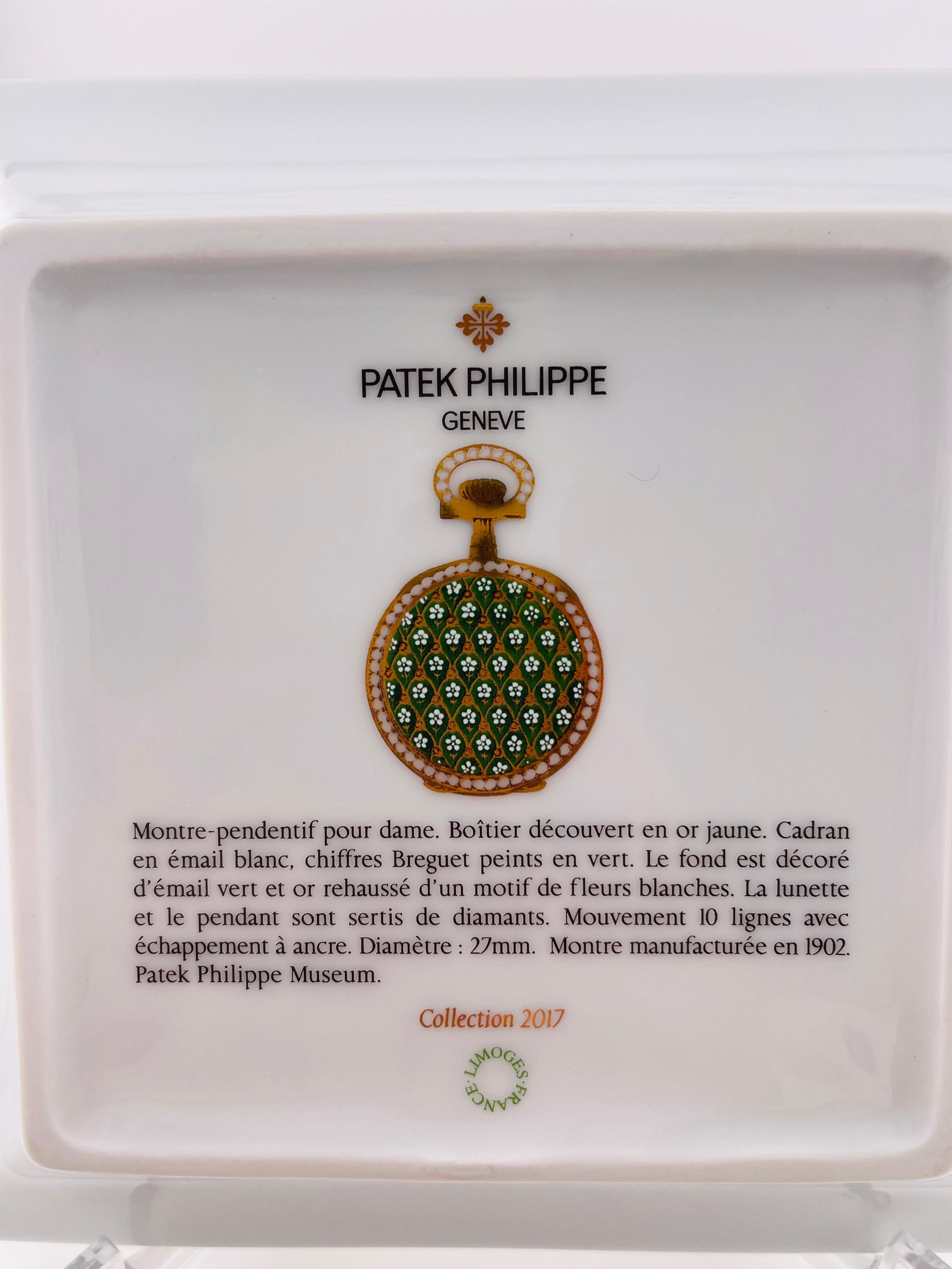 PATEK PHILIPPE Placa Cuadrada Limoges 2017 Limitada Novedad Decorativa Oro Verde en venta 2