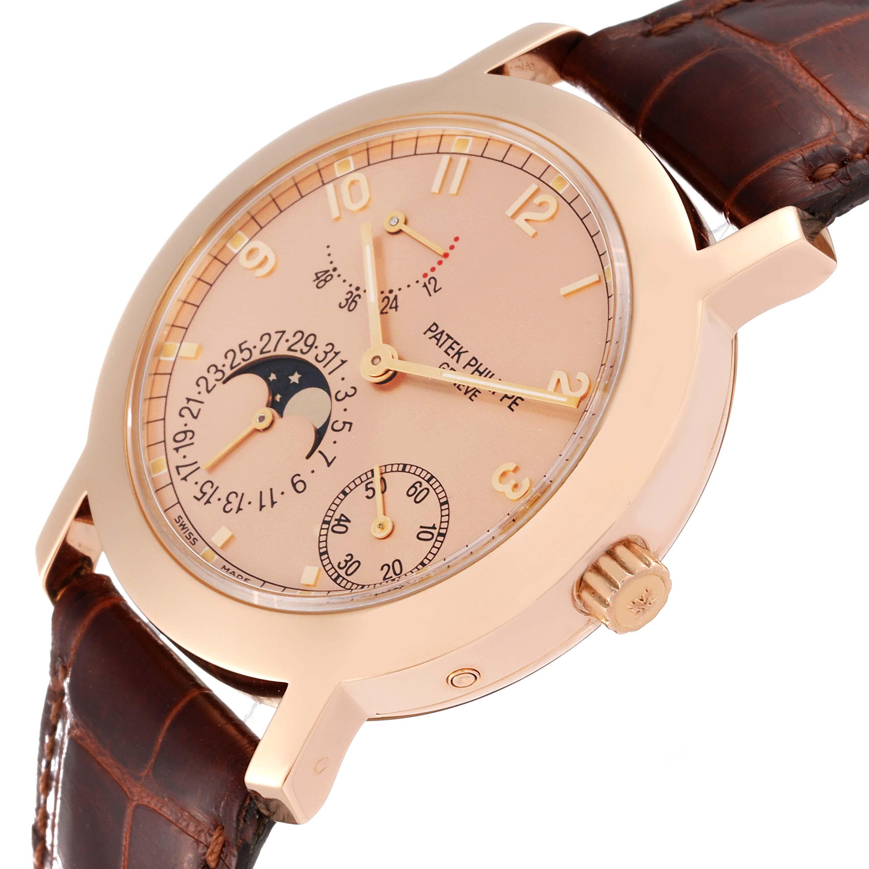 Patek Philippe Moonphase Power Reserve Rose Gold Mens Watch 5055 1