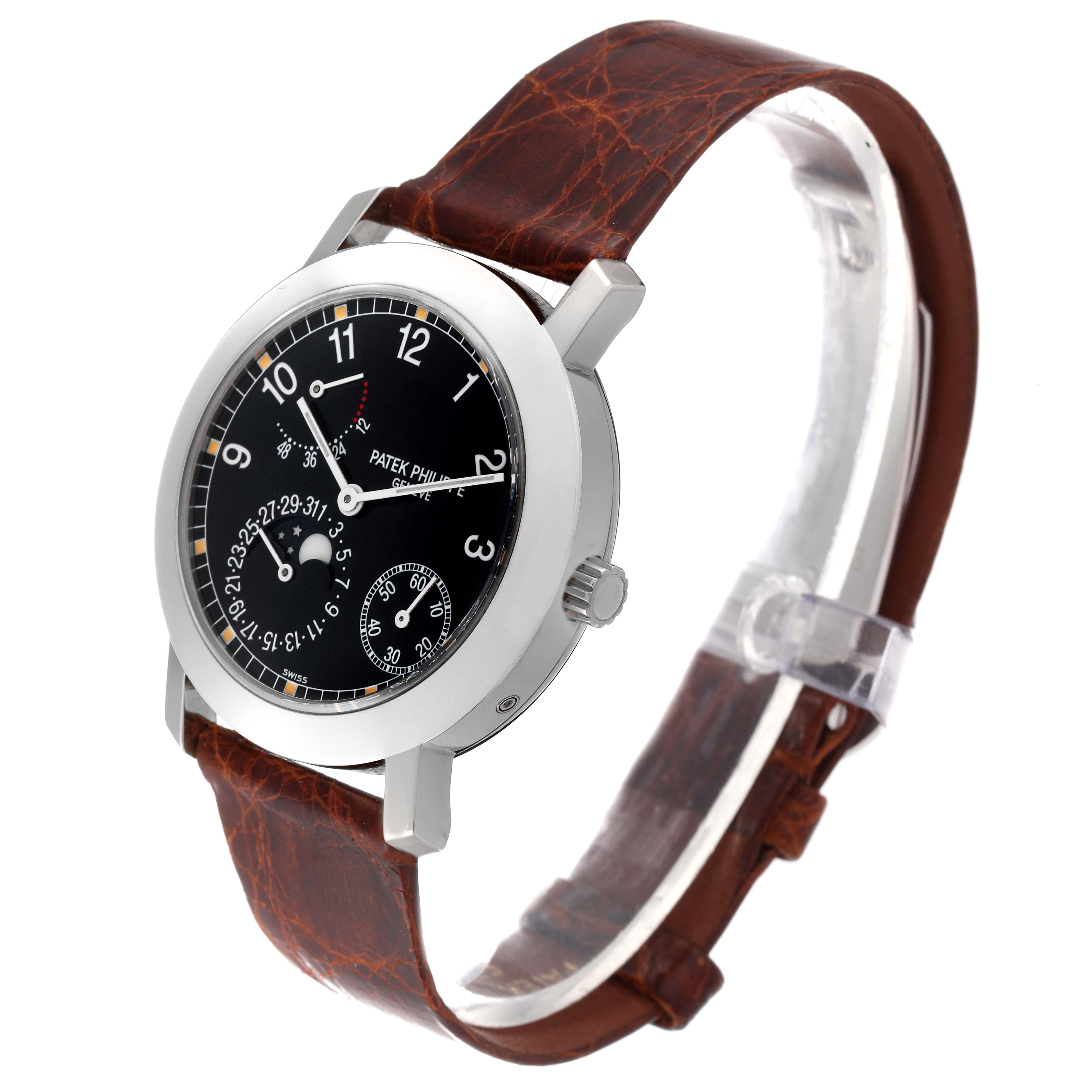Patek Philippe Moonphase Power Reserve Weißgold Herrenuhr 5055 Box Papiere, Moonphase 1