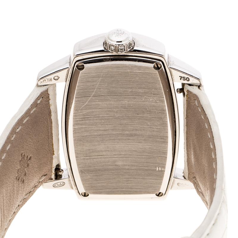 Patek Philippe Mother of Pearl 18K White Gondolo Gemma Women's Wristwatch 37 mm In Good Condition In Dubai, Al Qouz 2