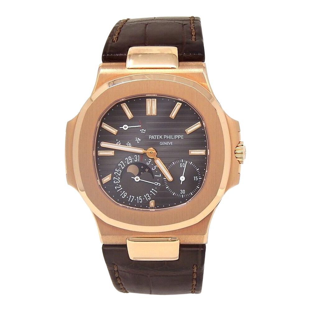 Patek Philippe Nautilus 18 Karat Rose Gold Men's Watch Automatic 5712R-001 For Sale