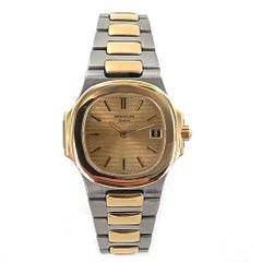 Vintage Patek Philippe Nautilus 18 Karat Yellow Gold Stainless Steel Quartz Watch