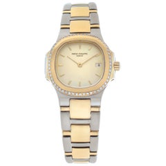 Used Patek Philippe Nautilus 18k gold & stainless steel Quartz Wristwatch Ref 4700/62