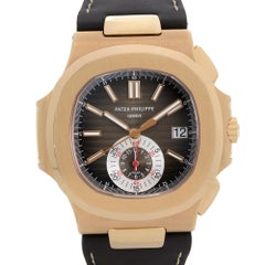 Patek Philippe Nautilus 18k Rose Gold Chronograph Automatic Mens Watch 5980R-001