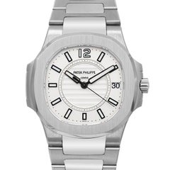 Patek Philippe Nautilus 32mm 18K White Gold Silver Dial Ladies Watch 7011/1G-001