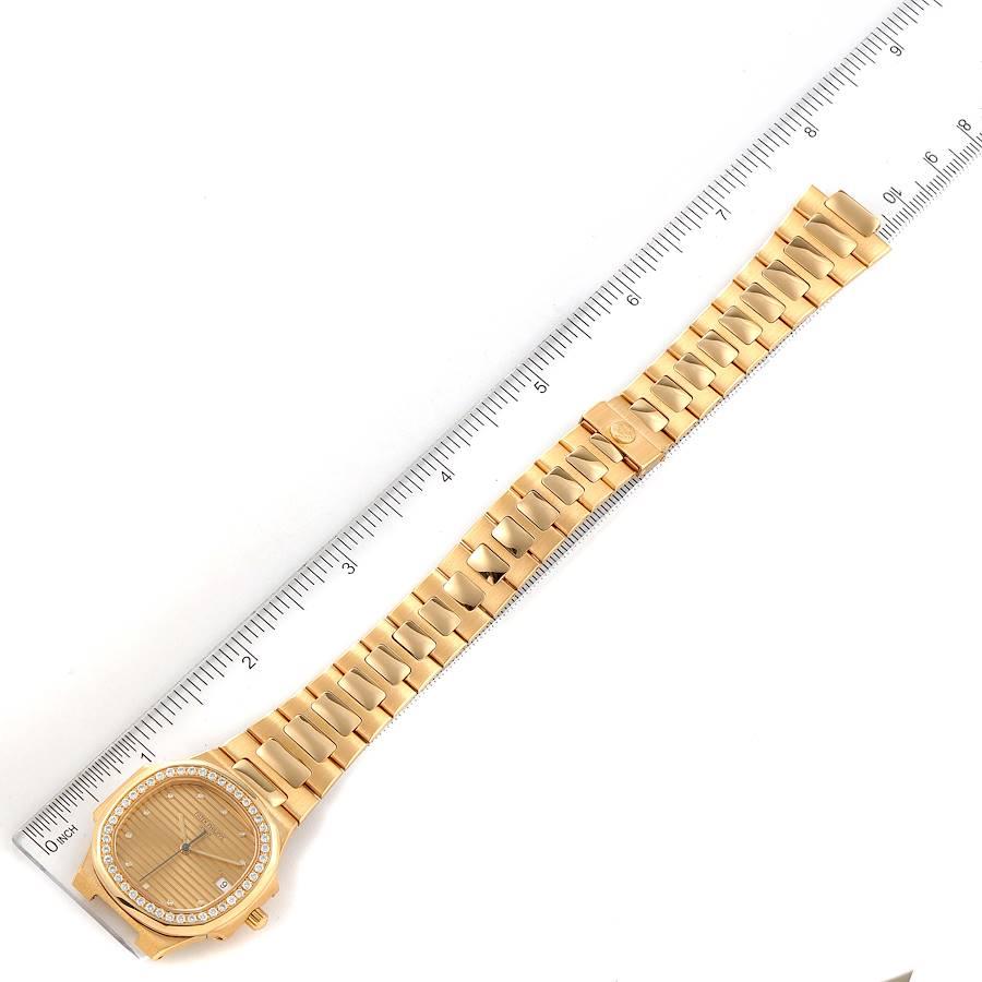 Patek Philippe Nautilus 18K Yellow Gold Diamond Watch 3900 Papers 2
