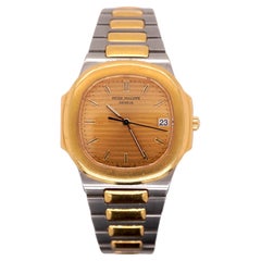Patek Philippe Nautilus 34mm Gold Dial 18k Yellow Gold & Steel Watch 3900/ 1JA