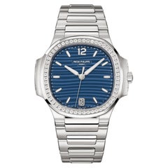 Patek Philippe Nautilus 35.2mm Blue Dial Diamond Bezel Ladies Watch 7118/1200A