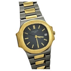 Used Patek Philippe Nautilus 3800/001 Blue Dial 18K Yellow Gold Stainless Box Paper