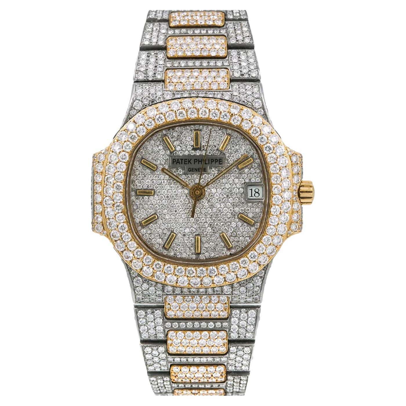 Patek Philippe Nautilus 3800 Silver Diamond Dial with 14.50ct Diamonds ...