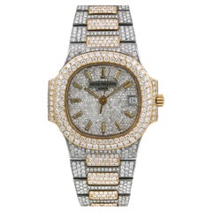 Patek Philippe Nautilus 3800 Silver Diamond Dial with 14.50ct Diamonds Watch