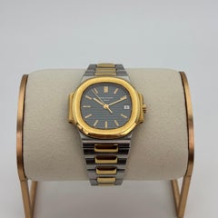 Patek Philippe Nautilus 3800 Two-Tone 18K Gold Steel Blue Dial Pristine Full Set