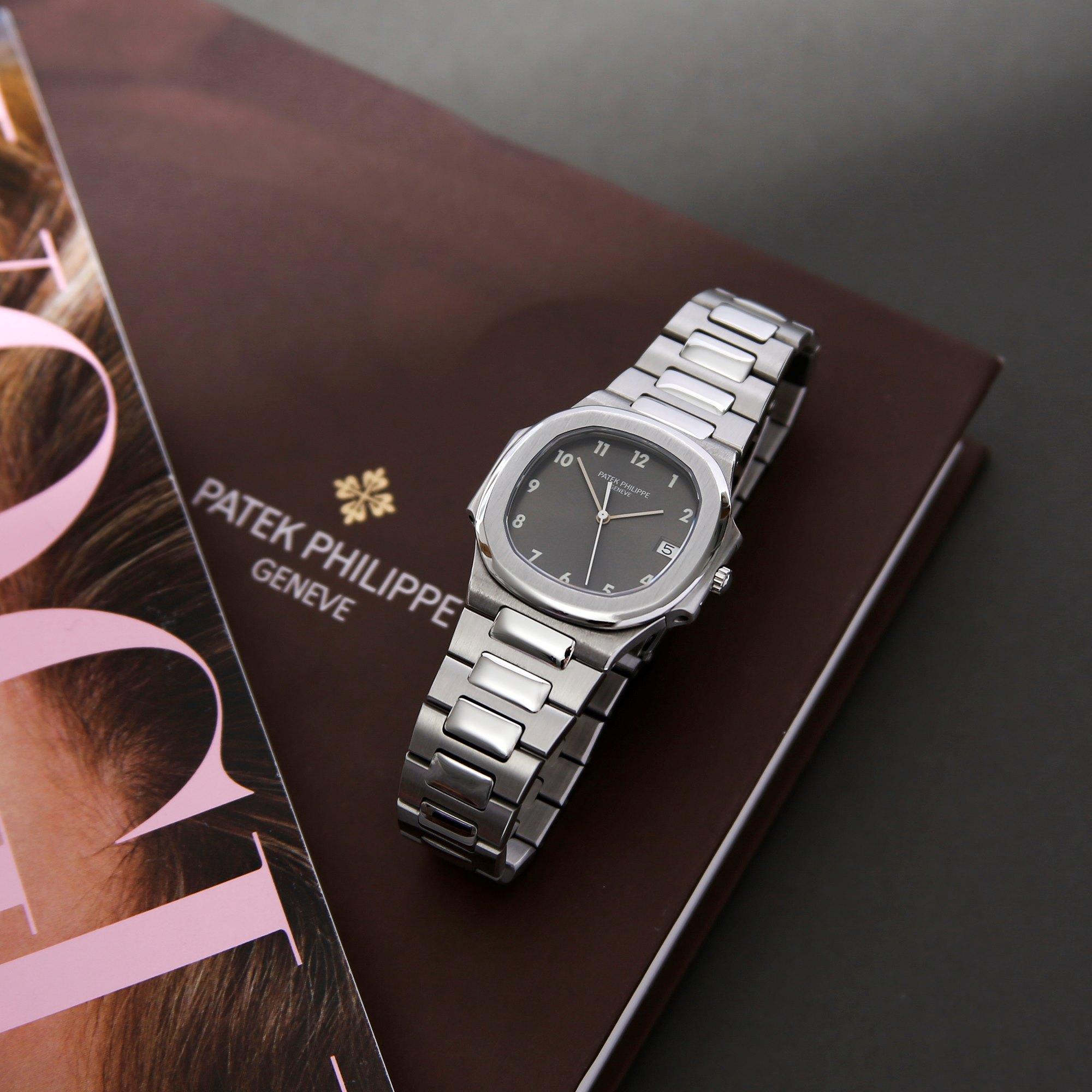 Patek Philippe Nautilus 3900 Unisex Stainless Steel Rare Grey Dial Watch 4