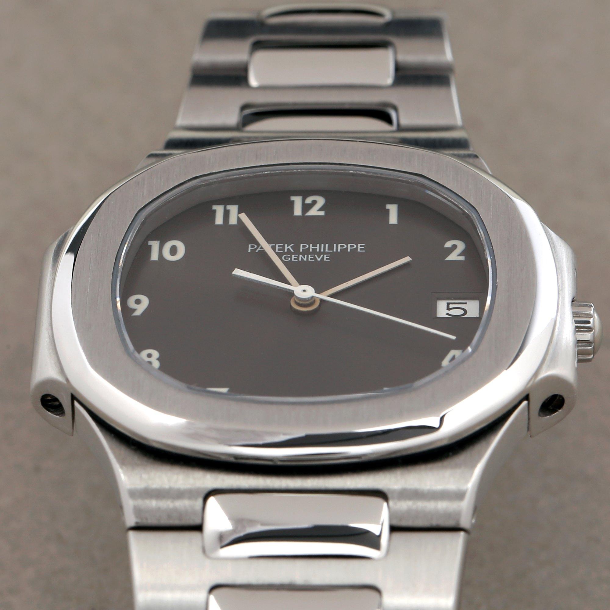 Patek Philippe Nautilus 3900 Unisex Stainless Steel Rare Grey Dial Watch In Excellent Condition In Bishops Stortford, Hertfordshire
