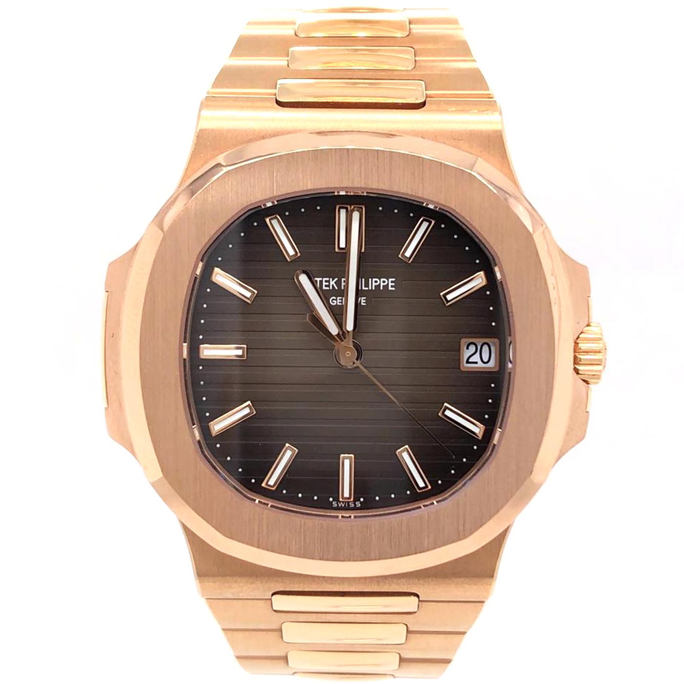 Modernist Patek Philippe Nautilus 18K Rose Gold Automatic Men's Watch 5711/1R-001 For Sale