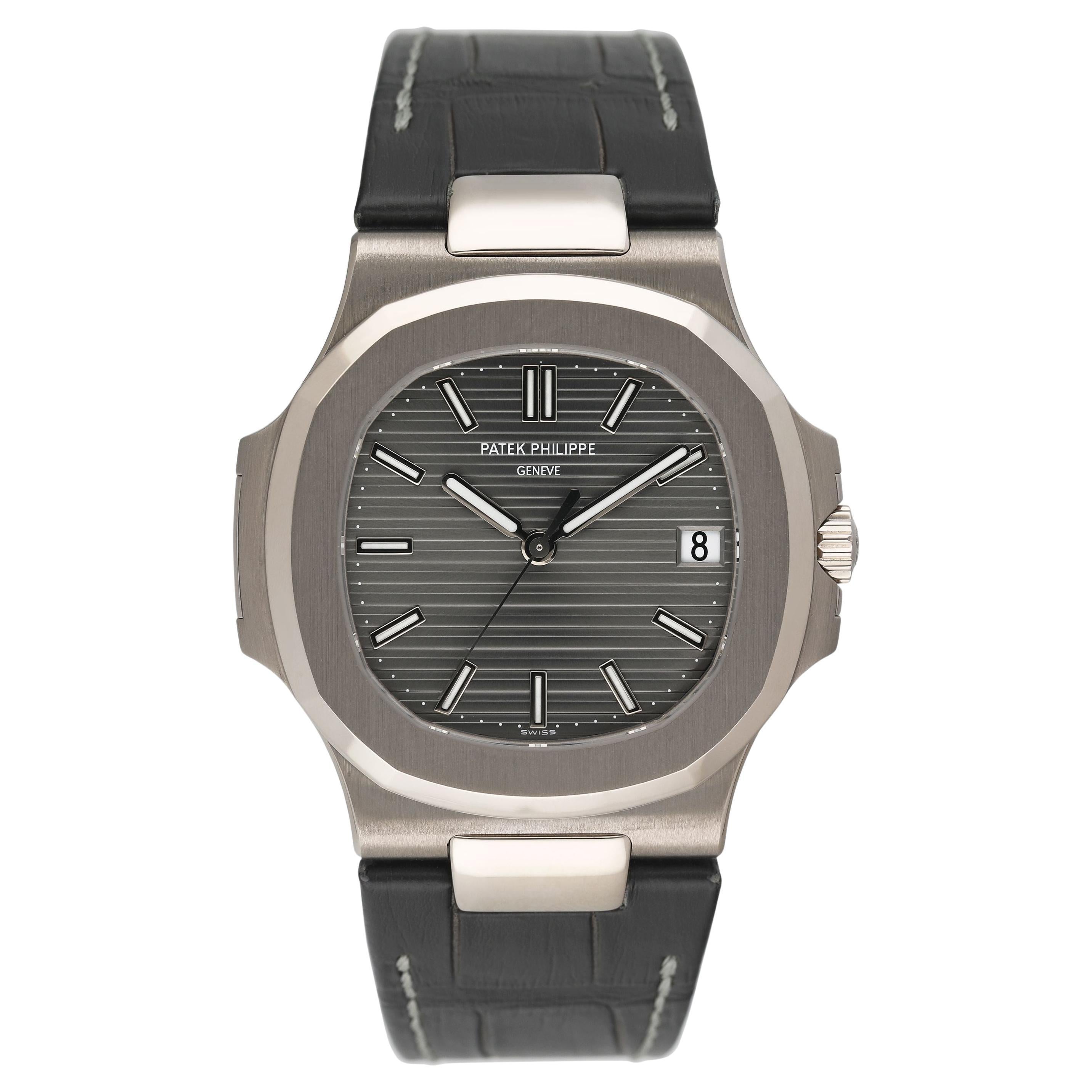 Patek Philippe Nautilus 5711G-001 Quadrante Grigio Orologio Uomo Scatola Documenti