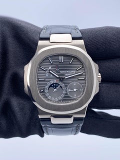 Patek Philippe Nautilus 5712G Moonphase 18K White Gold Mens Watch Box Papers