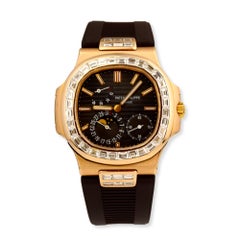 Patek Philippe Nautilus 5712R Moon Phase Rubber Strap Diamond Bezel