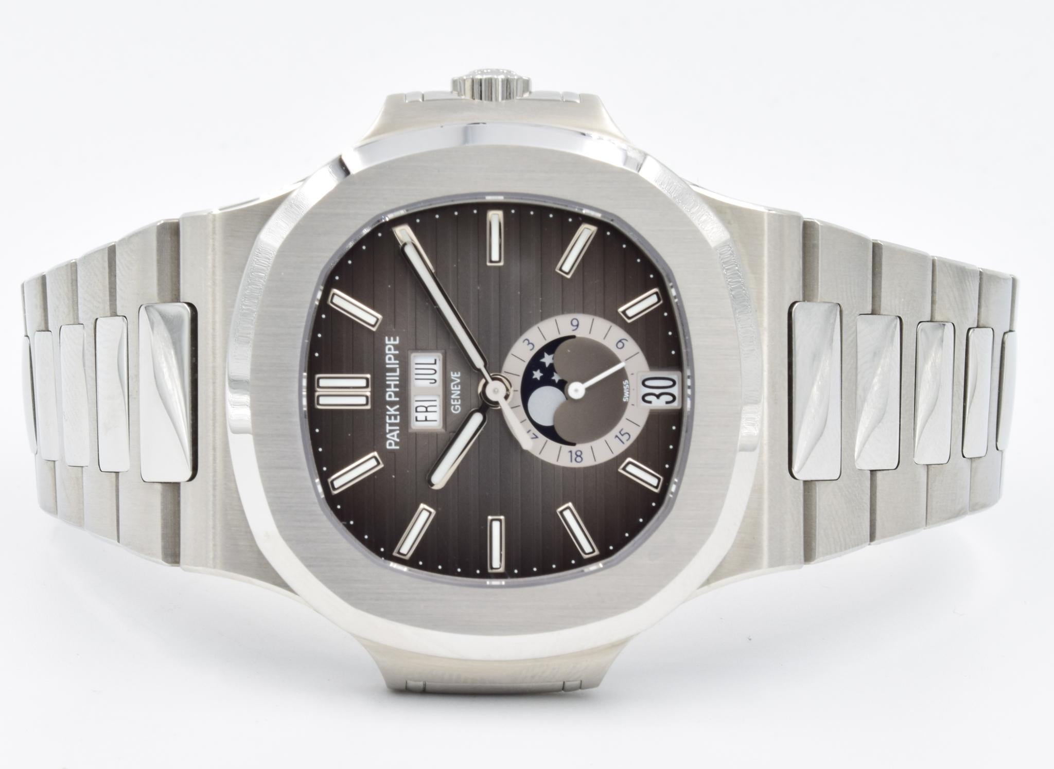 Patek Philippe Nautilus 5726/A-001 Annual Calendar Gray Dial In Excellent Condition In Carmel, IN