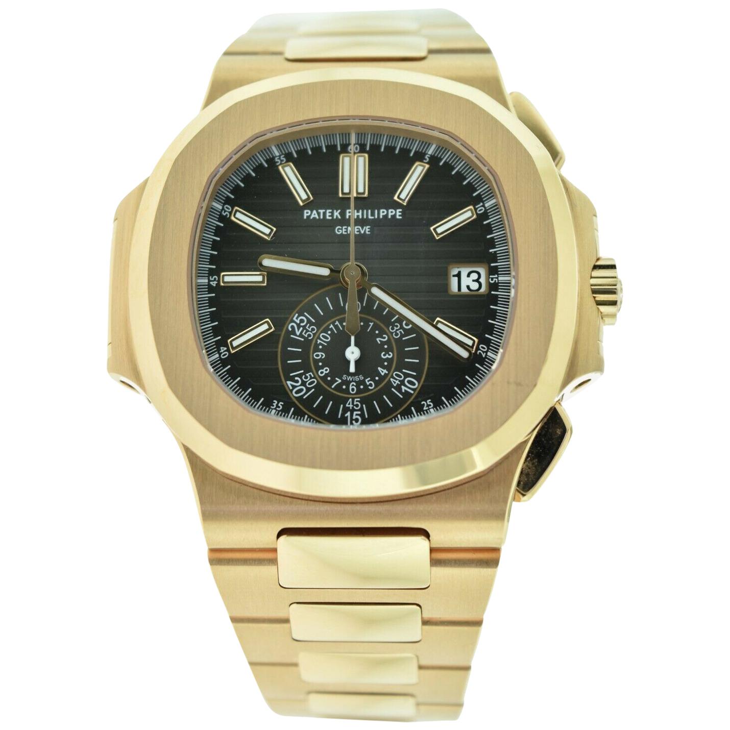 Patek Philippe Nautilus 5980/1R-001 Rose Gold Box and Papers 40.5MM Mens Watch