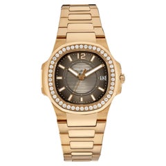 Patek Philippe Nautilus 7010/1R-010 'Ladies' Rose Gold Brown Dial Diamond Bezel