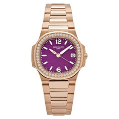 Patek Philippe Nautilus 7010/1R-013 Quartz Rose Gold Purple Diamond Bezel (2024)