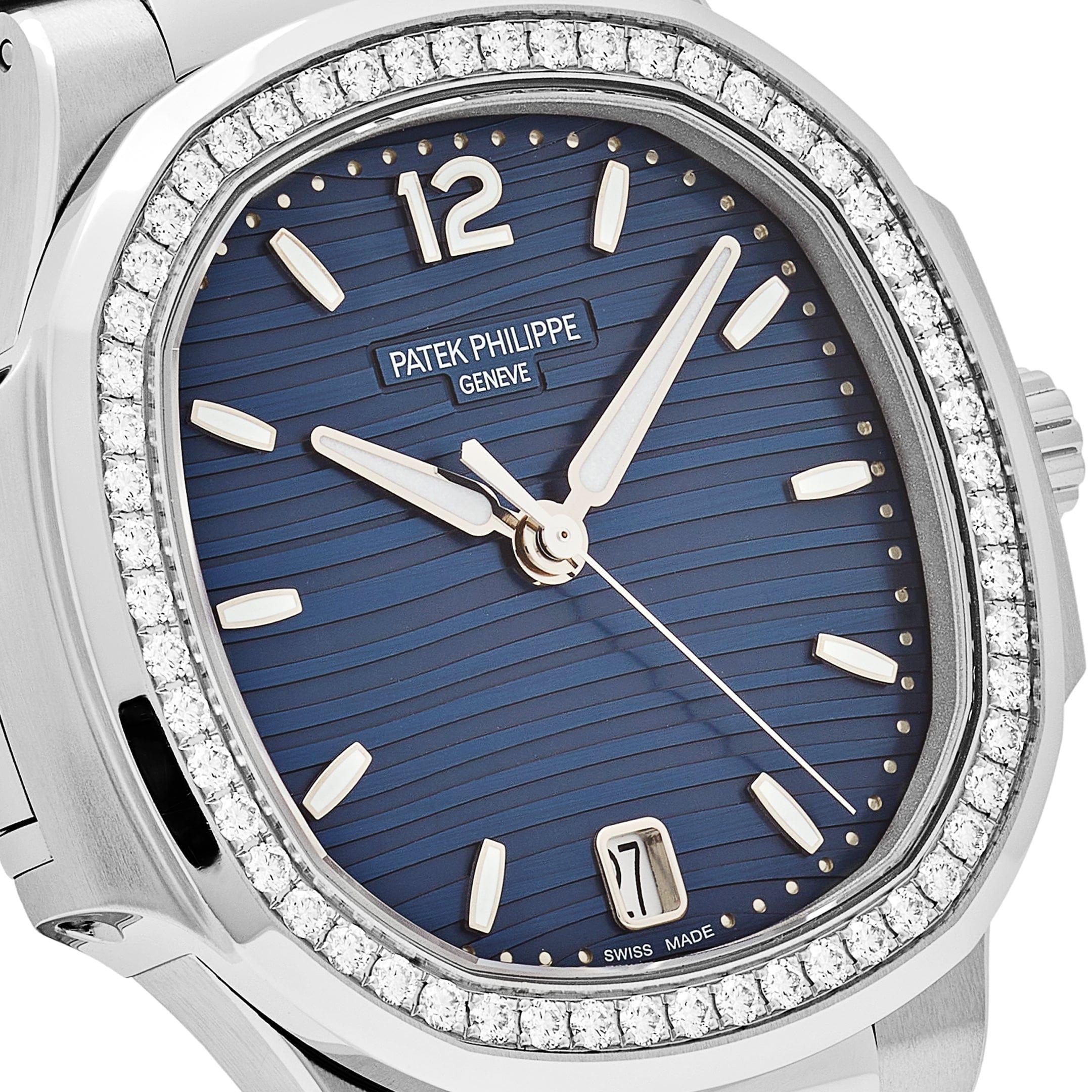 Women's Patek Philippe Nautilus 7118/1200A-001 'Ladies' Blue Dial Diamond Bezel (2024) For Sale