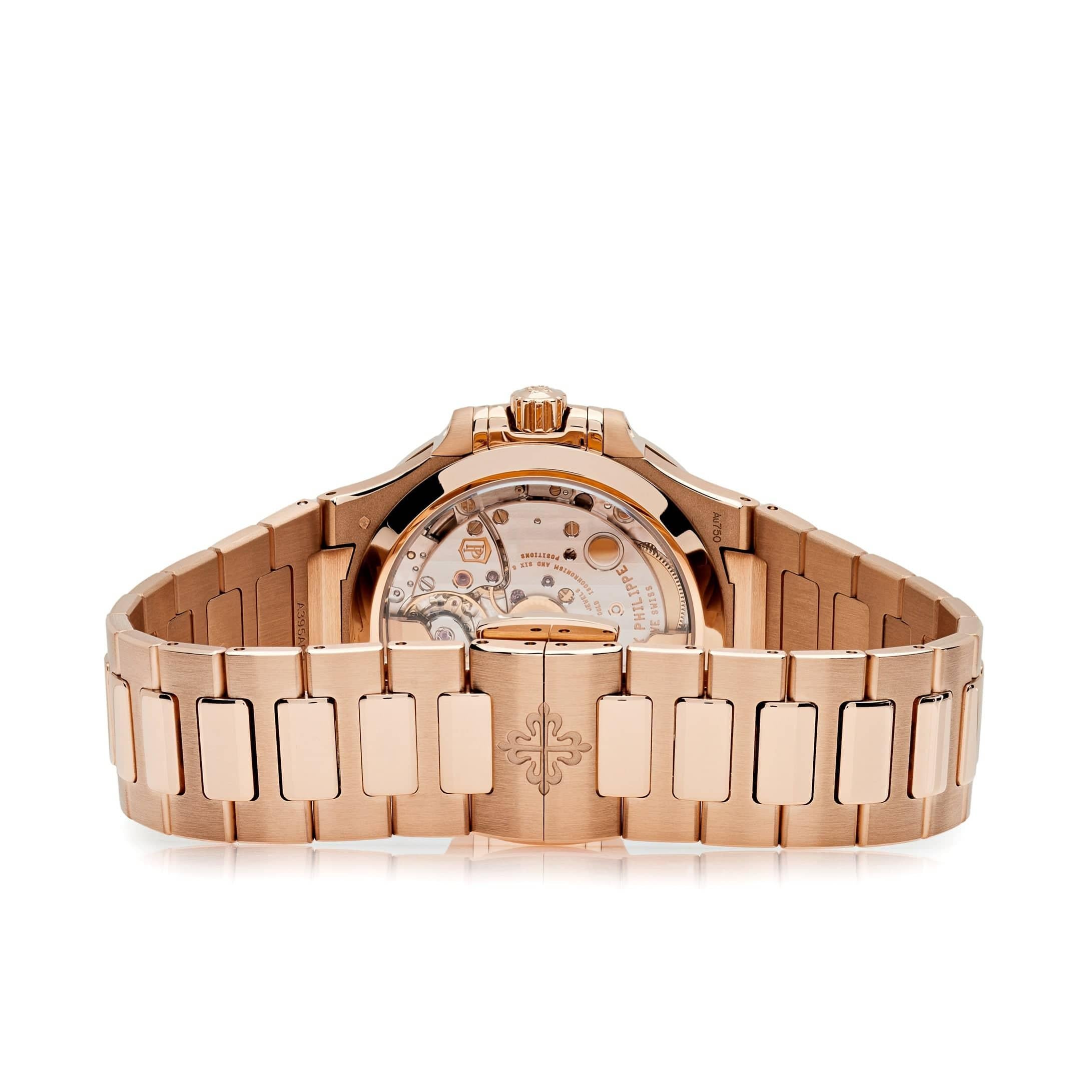 Women's Patek Philippe Nautilus 7118/1200R-001 Automatic Tiffany & Co. Rose Gold Diamond For Sale