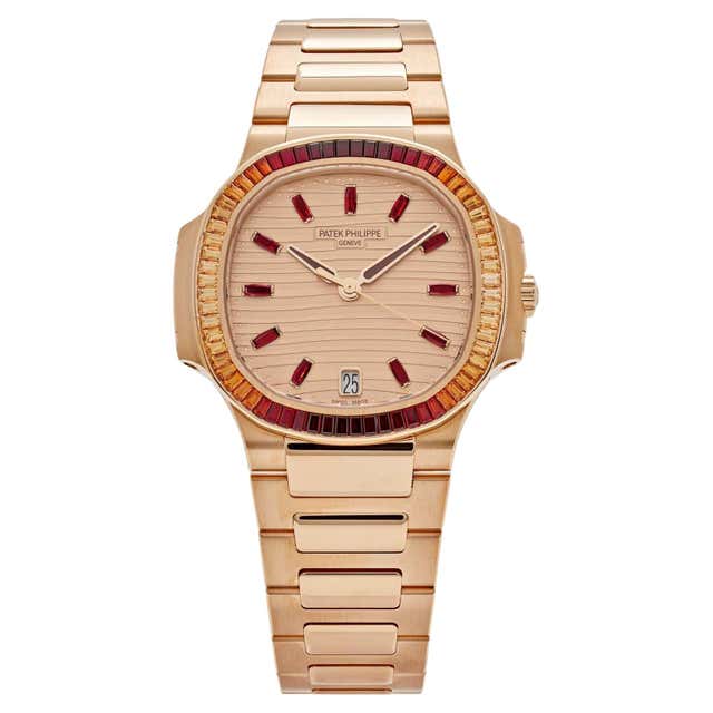 7118 R Patek Philippe Nautilus 7118/1R-010 'Ladies' Rose Gold Golden Dial ...