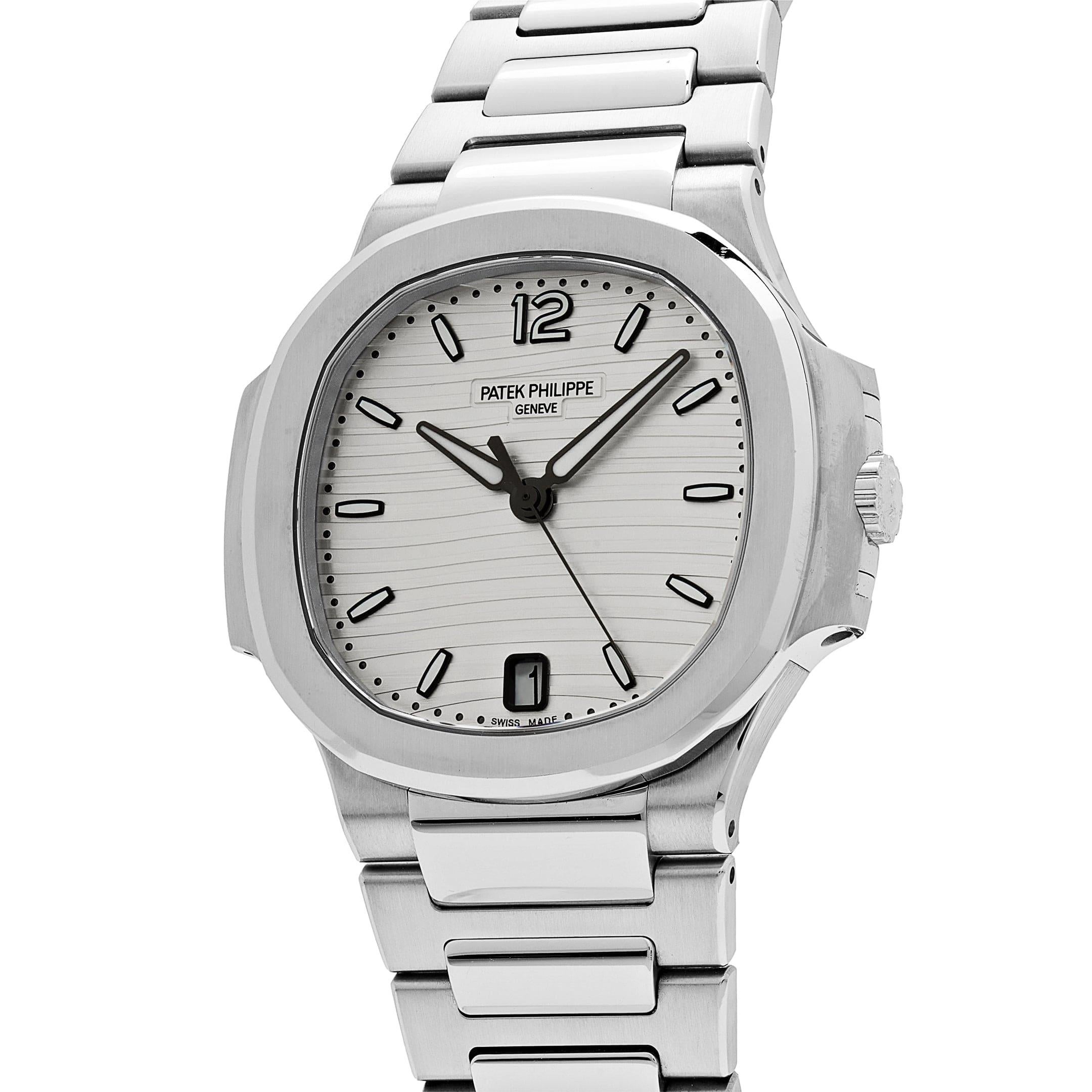 Patek Philippe Nautilus 7118/1A-010 Stainless Steel Silvery opaline Dial (2019) In Excellent Condition For Sale In New York, NY