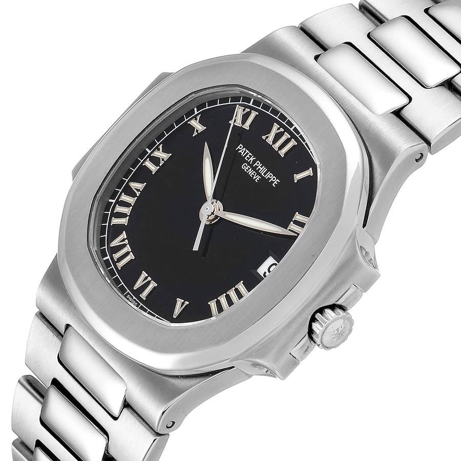 Patek Philippe Nautilus Black Dial Automatic Steel Men's Watch 3800 Papers For Sale 2