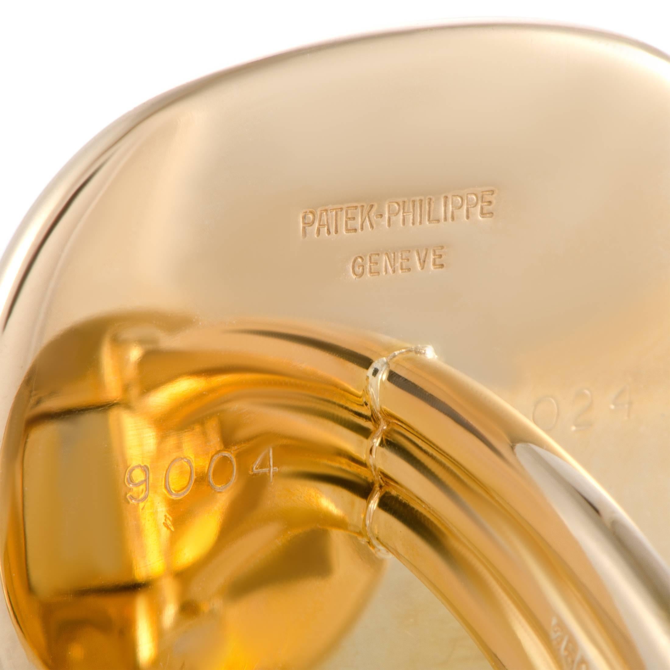 Patek Philippe Nautilus Blue Enamel Yellow Gold Rectangular Cufflinks In New Condition In Southampton, PA