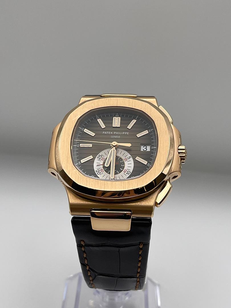 Patek Philippe Nautilus Chronograph Date Rose Gold 5980R-001 '2020' In Excellent Condition In New York, NY