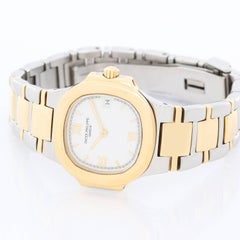 Patek Philippe Ladies Yellow Gold Stainless Steel Nautilus Quartz Wristwatch