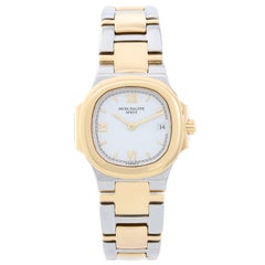 Patek Philippe Ladies Yellow Gold Stainless Steel Nautilus Quartz Wristwatch